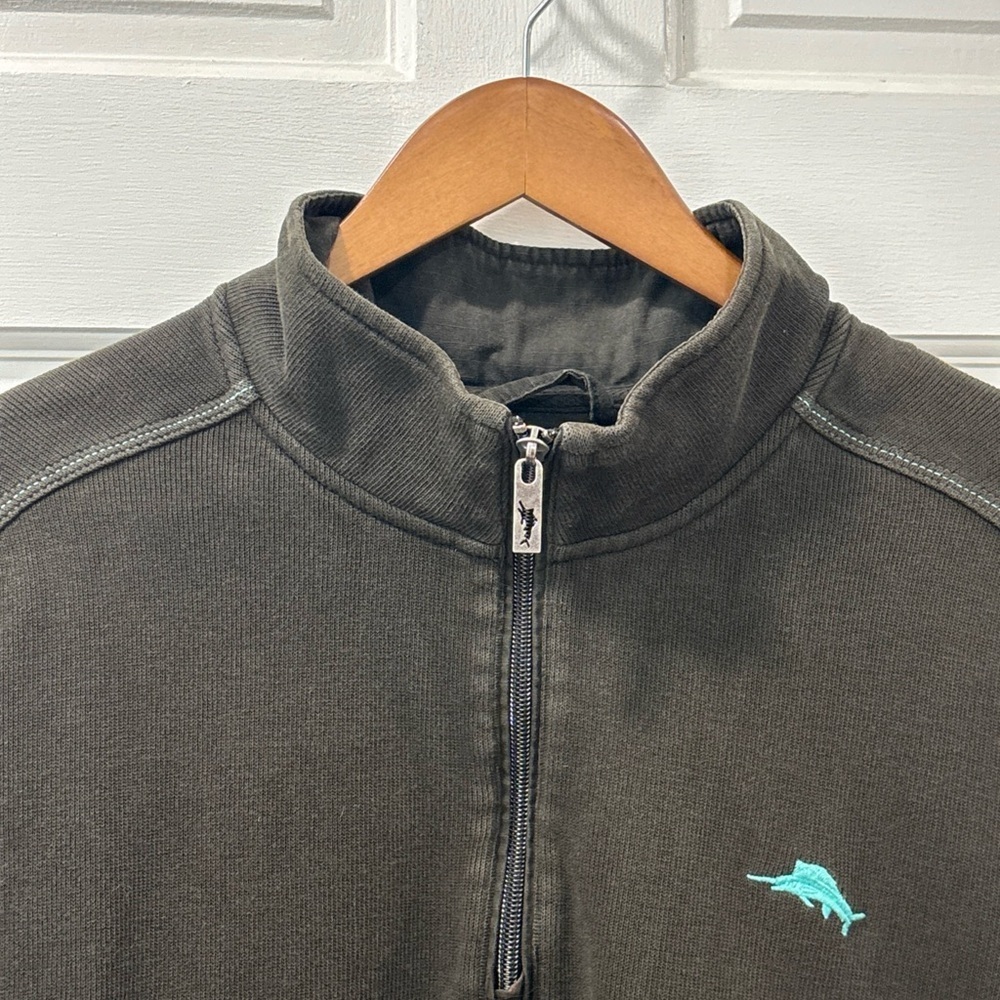 Tommy Bahama Men’s Tobago Bay Half Zip Sweatshirt Size XL Black 100% Cotton - Picture 3 of 7